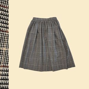 1970s houndstooth skirt, size 10 Dimension V ankle-length poly/wool maxi skirt
